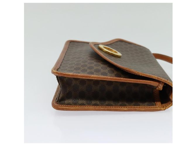 Céline Borsa a Spalla in Tela Macadam CELINE in Pelle PVC Marrone Oro Auth 139945 D'oro - vista 4