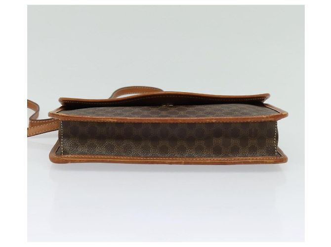 Céline Borsa a Spalla in Tela Macadam CELINE in Pelle PVC Marrone Oro Auth 139945 D'oro - vista 5