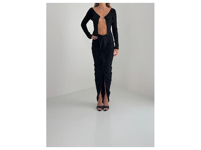 Falda larga negra Givenchy de viscosa Negro - vista 2
