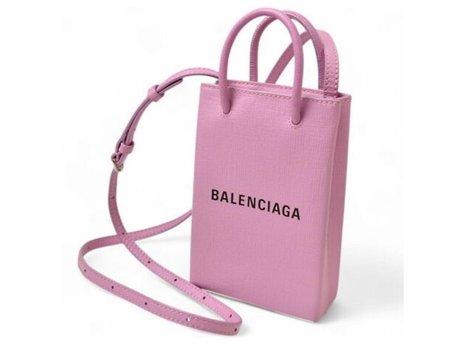 Borsa a spalla in pelle viola Balenciaga Porpora - vista 4