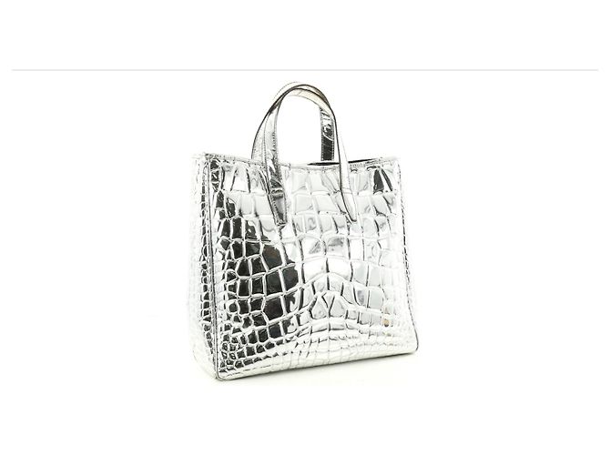 YVES SAINT LAURENT RIVE GAUCHE Borsa Raspail Argento in Buone Condizioni - vista 2