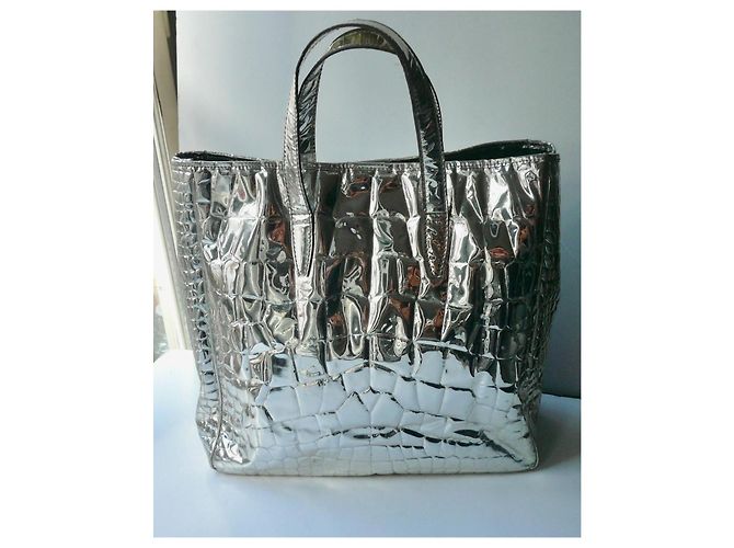 YVES SAINT LAURENT RIVE GAUCHE Borsa Raspail Argento in Buone Condizioni - vista 4