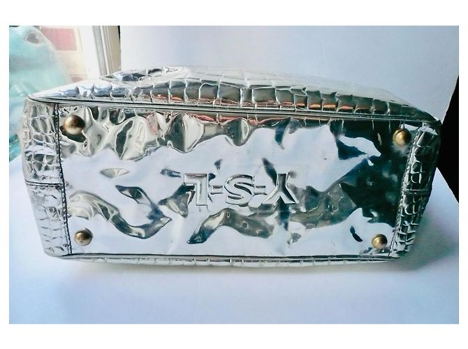 YVES SAINT LAURENT RIVE GAUCHE Borsa Raspail Argento in Buone Condizioni - vista 8