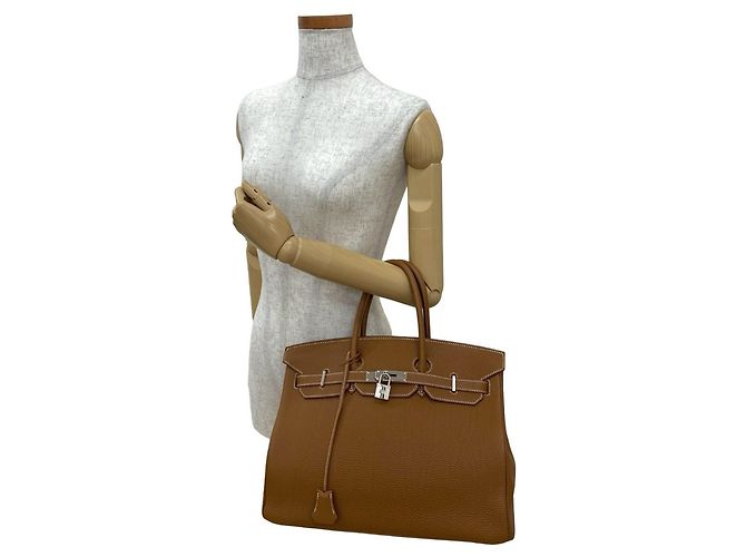 Borsa Hermès Birkin 35 in pelle Togo Marrone - vista 2