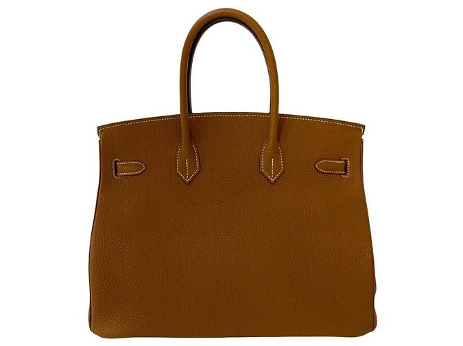 Borsa Hermès Birkin 35 in pelle Togo Marrone - vista 3