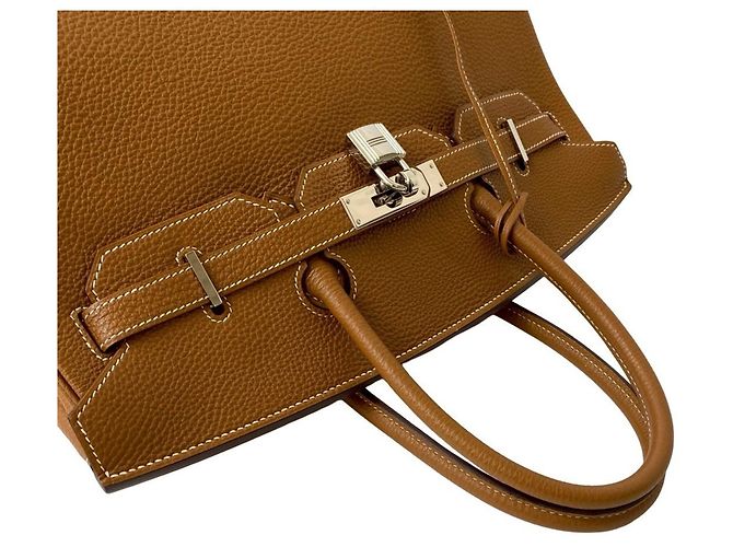 Borsa Hermès Birkin 35 in pelle Togo Marrone - vista 4