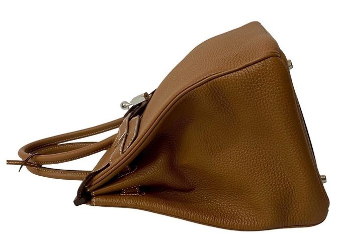 Borsa Hermès Birkin 35 in pelle Togo Marrone - vista 5