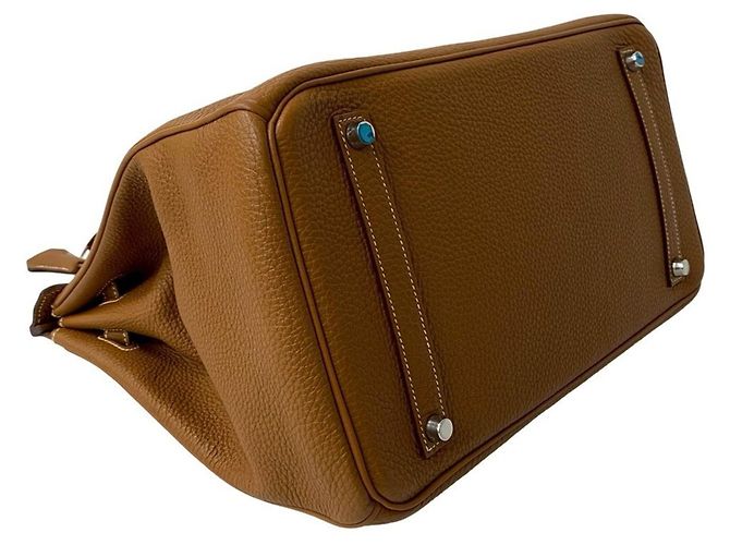 Borsa Hermès Birkin 35 in pelle Togo Marrone - vista 7