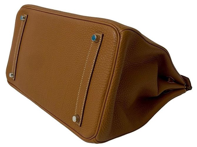 Borsa Hermès Birkin 35 in pelle Togo Marrone - vista 8