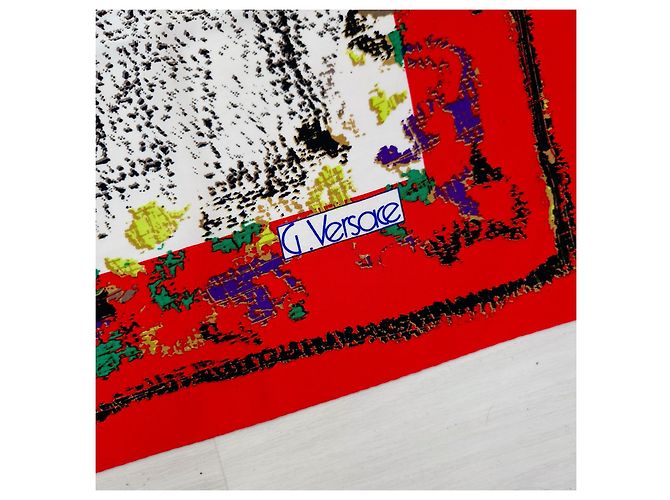 Gianni Versace Seidenschal mit abstraktem Muster Rot Mehrfarben - Ansicht 3