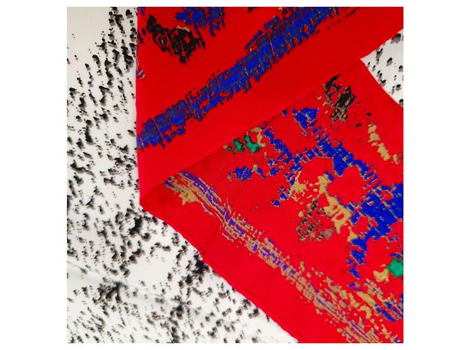 Gianni Versace Seidenschal mit abstraktem Muster Rot Mehrfarben - Ansicht 4