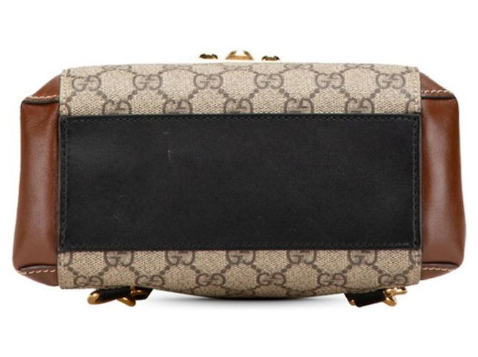 Gucci GG Supreme Padlock Rucksack Braun Schwarz Beige - Ansicht 3