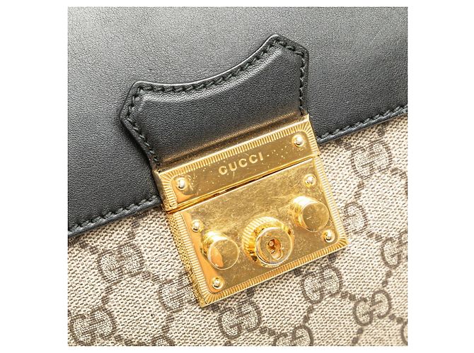 Gucci GG Supreme Padlock Rucksack Braun Schwarz Beige - Ansicht 4