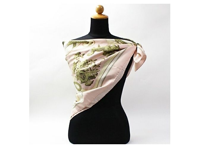 Sciarpa Donna Hermès - Carré 90 TSUBAS Rosa Bianco - vista 3