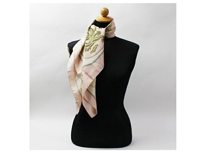 Sciarpa Donna Hermès - Carré 90 TSUBAS Rosa Bianco - vista 4
