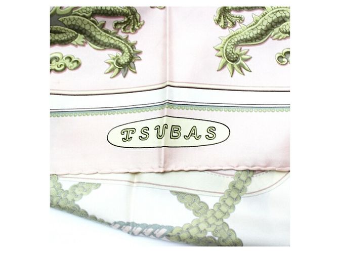 Sciarpa Donna Hermès - Carré 90 TSUBAS Rosa Bianco - vista 5