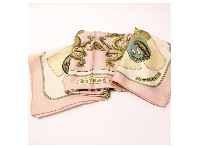 Sciarpa Donna Hermès - Carré 90 TSUBAS Rosa Bianco - vista 6