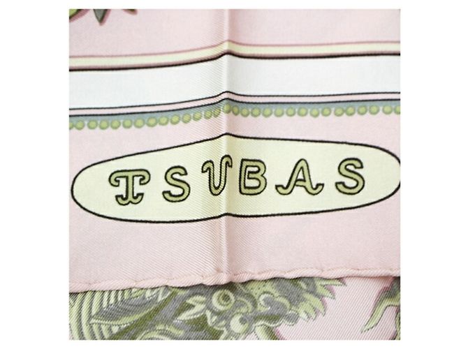 Sciarpa Donna Hermès - Carré 90 TSUBAS Rosa Bianco - vista 9