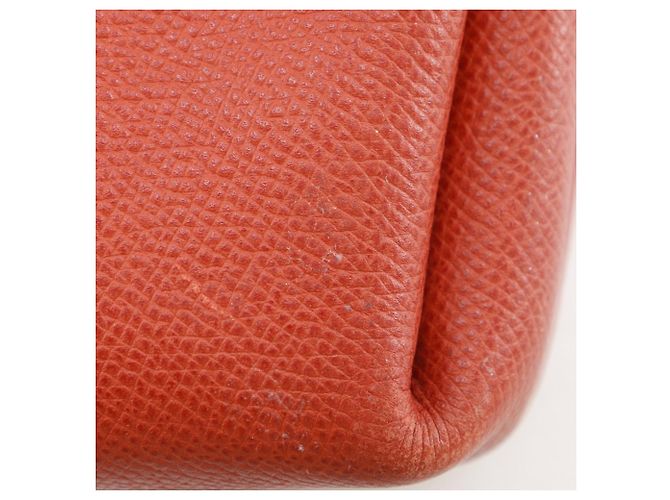 Pochette Vespa Hermès in pelle arancione - vista 6