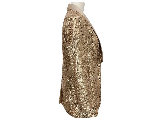 Redemption Gold Sequined Smoking Blazer Golden - view 2