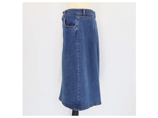 See by Chloé See by Chloe Blue Deep Denim Front Pocket Midi Skirt - view 2