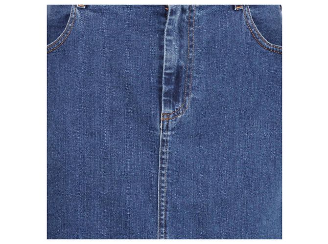 See by Chloé See by Chloe Blue Deep Denim Front Pocket Midi Skirt - view 4