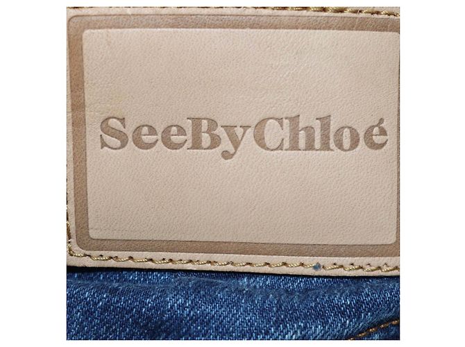 See by Chloé See by Chloe Blue Deep Denim Front Pocket Midi Skirt - view 5