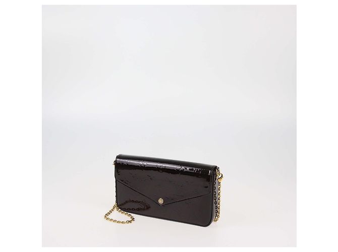 Pochette Felicie Monogram Vernis Amarante di Louis Vuitton Bordò - vista 3