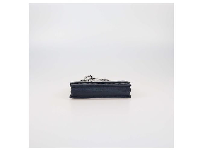 Borsa WOC in caviar trapuntato blu navy Chanel - vista 4