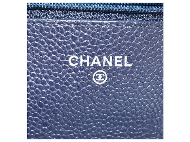 Borsa WOC in caviar trapuntato blu navy Chanel - vista 5