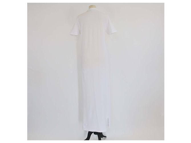 Vestido polo de algodón piqué blanco de manga corta Prada - vista 3