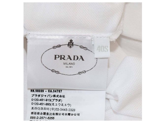Vestido polo de algodón piqué blanco de manga corta Prada - vista 6