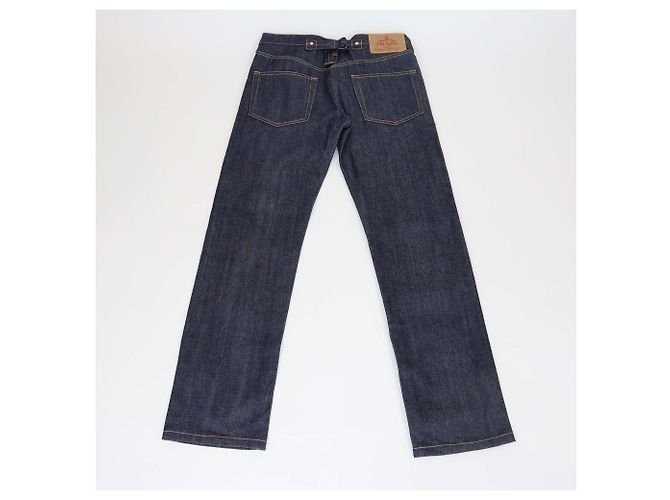 Pantalones rectos de mezclilla azul oscuro con botón de Prada - vista 2