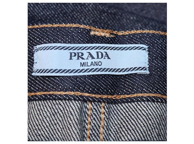 Pantalones rectos de mezclilla azul oscuro con botón de Prada - vista 5