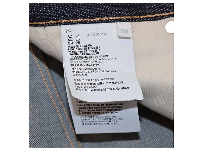 Pantalones rectos de mezclilla azul oscuro con botón de Prada - vista 6