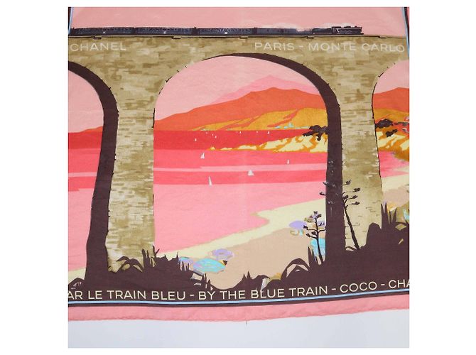 Chanel Multicolor Seidenschal Coco By The Blue Train Mehrfarben - Ansicht 2
