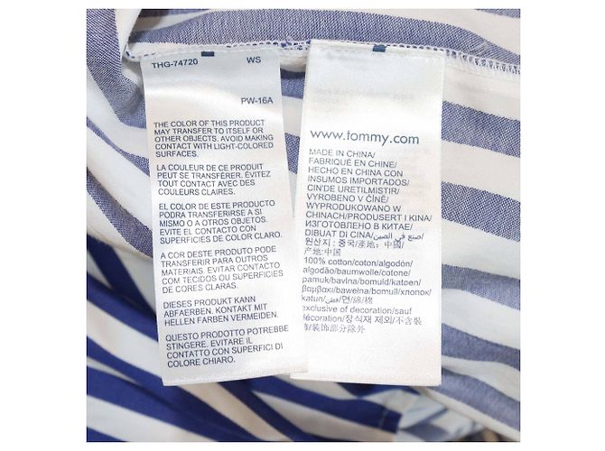 Vestido maxi sin mangas plisado a rayas azul y blanco de algodón Tommy Hilfiger - vista 6