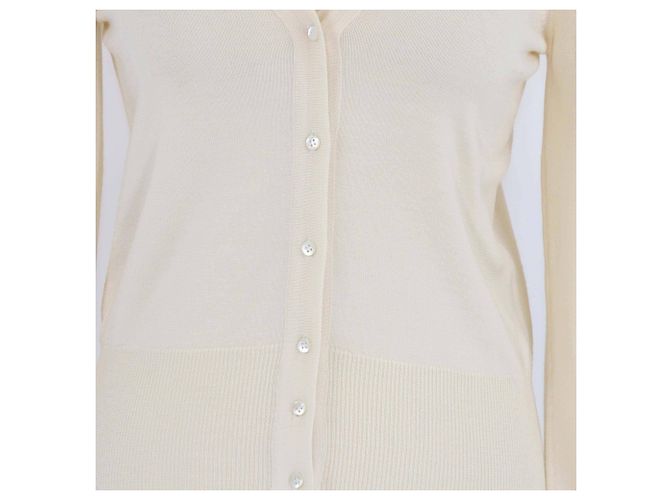 Alaïa Top de lana de manga larga con botones crema Alaia Crudo - vista 4