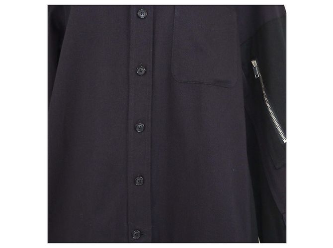 Céline Celine Dunkel/Blaue Langarm-Baumwollmantelkleid Bordeaux - Ansicht 4