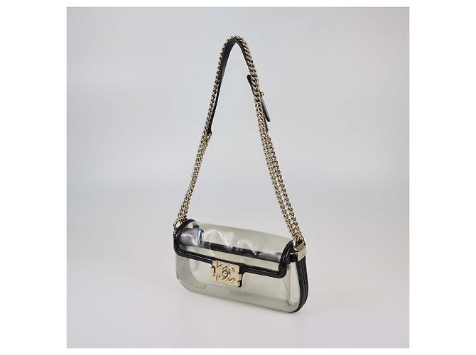 Chanel Black Transparent Vinyl Naked PVC Boy Flap Bag - view 2