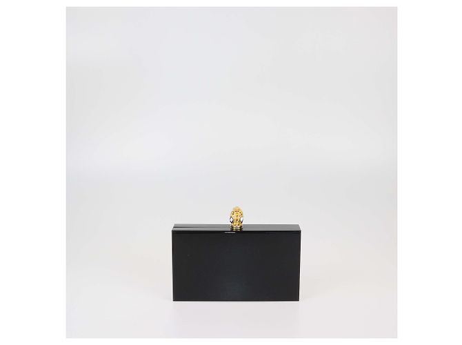 Clutch de acrílico negro con cabeza de leopardo Charlotte Olympia - vista 3