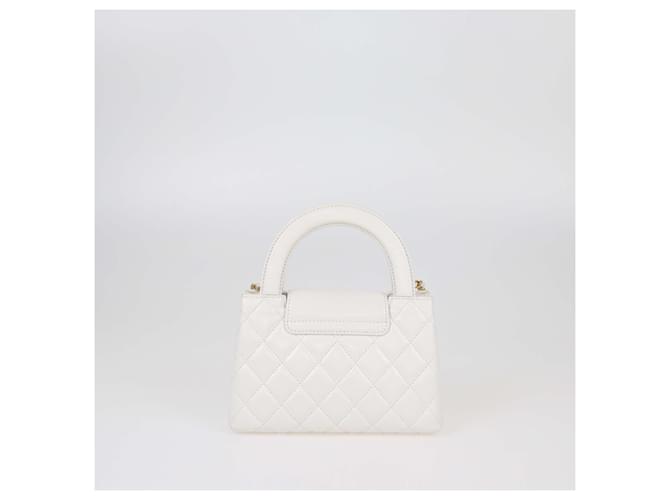 Borsa mini Kelly in pelle bianca trapuntata Chanel Bianco - vista 3