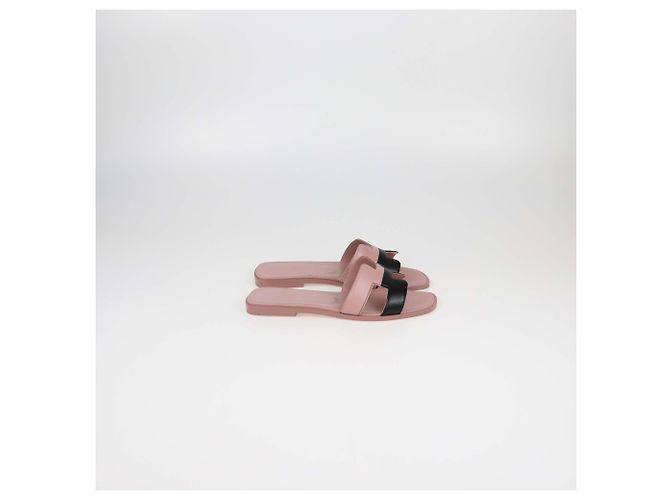 Hermès Sandali Oran Hermes Nero/Rosa Vieux - vista 3
