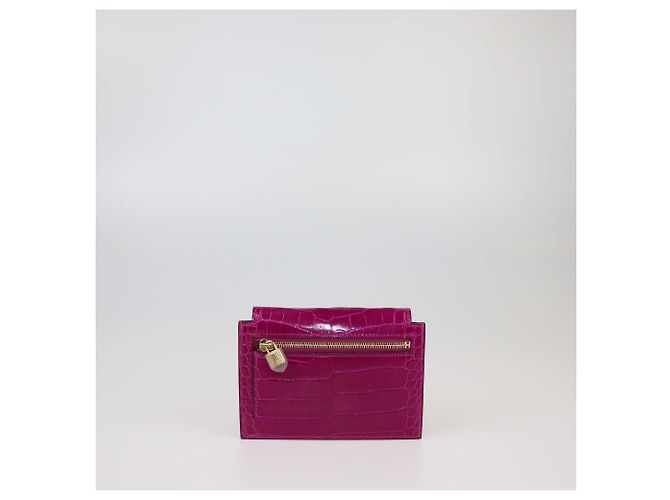 Cartera compacta Kelly de cocodrilo Rose Scheherazade de Hermès - vista 3