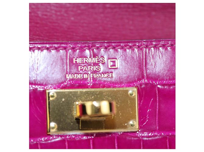 Cartera compacta Kelly de cocodrilo Rose Scheherazade de Hermès - vista 6