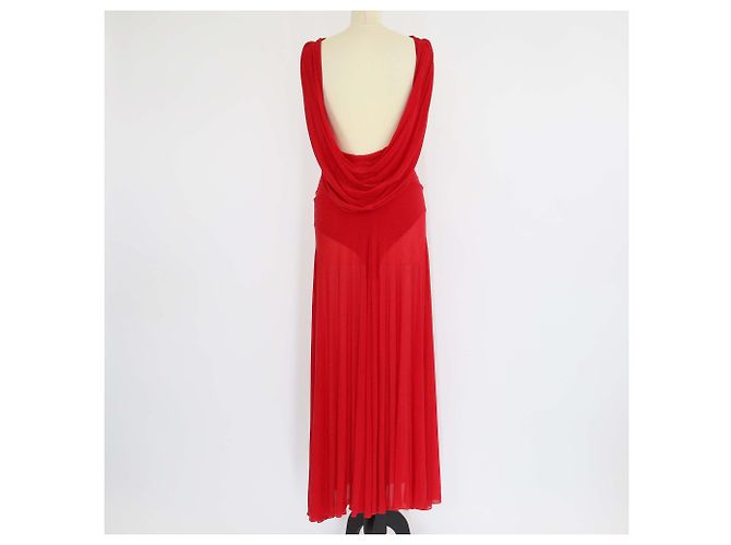 Vestido maxi de cupro rojo con cintura baja Magda Butrym - vista 3