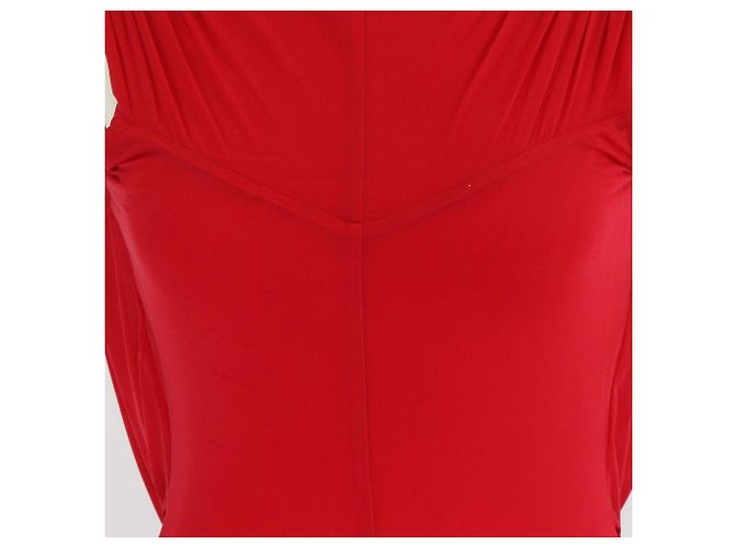 Vestido maxi de cupro rojo con cintura baja Magda Butrym - vista 4
