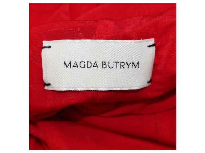 Vestido maxi de cupro rojo con cintura baja Magda Butrym - vista 6