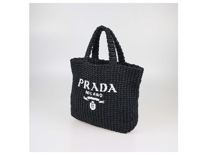 Bolso tote pequeño con logo de rafia de Prada - vista 2