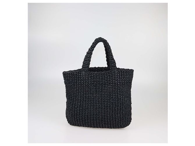Bolso tote pequeño con logo de rafia de Prada - vista 3